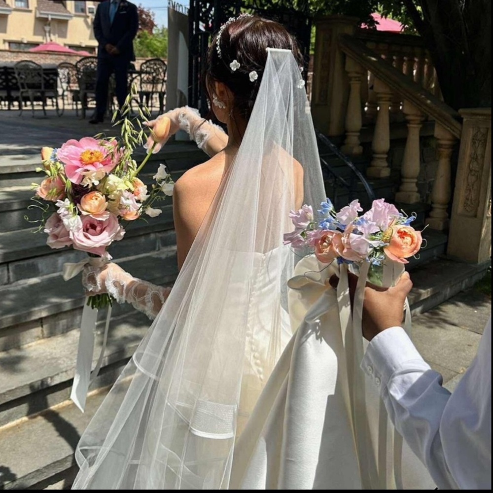 Bridal Veil Hair Accessory - White Tulle Veil